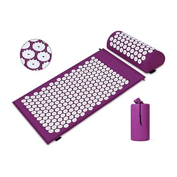 Akupressur Set,Akupressurmatte mit Kissen gegen Nacken und Rückenschmerzen,Magnetfeldtherapie und Akupressur zur mit einer Tragetasche,Akupressur Massagematte ideal für Frauen und Männer geeignet