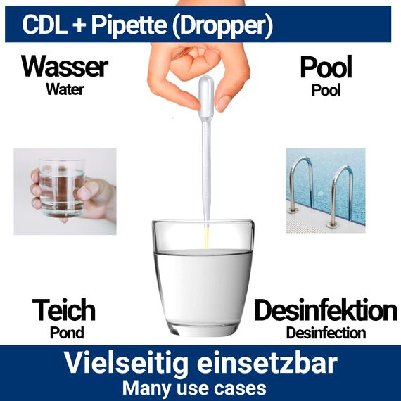 3X 100ml Chlordioxid-Lösung 0,3% – CDL/CDs in Braunglasflasche & HD-PE Pipette zum Tropfen
