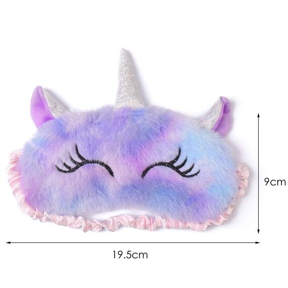 Schlafmaske Kinder, Ultraweich Schlafmaske Kinder Mädchen 3D Süße Tiere Schlafbrille Kinder für Mädchen Jungen Damen Nickerchen Reisen,weihnachtsgeschenke (Lila,Einhorn)