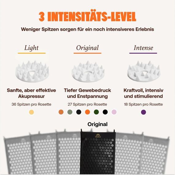 ShaktiMat [Das Original seit 2007] Akupressurmatte zur Entspannung für Rücken, Nacken, Füße, Ethische Handarbeit, GOTS-zertifizierte Bio-Baumwolle, Schwarz