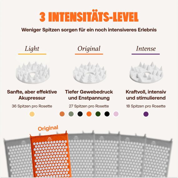 ShaktiMat [Das Original seit 2007] Akupressurmatte zur Entspannung für Rücken, Nacken, Füße, Ethische Handarbeit, GOTS-zertifizierte Bio-Baumwolle, Orange