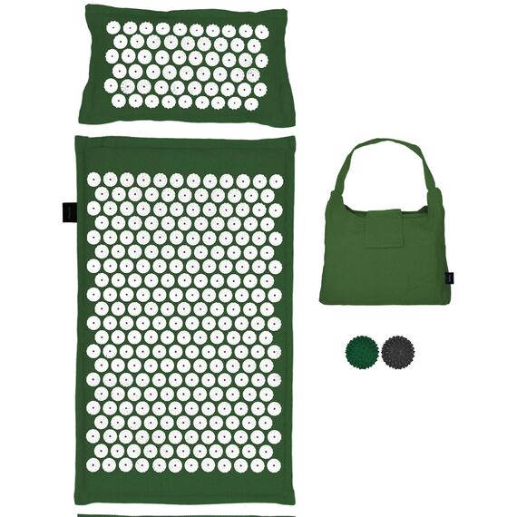 LifeGoods ECO Akupressurmatte Mit Kissen - Akkupressmatte - Akkupressurmatte+ - Akupressur Matte - Akupunktur Matte - Massagematte - Rücken - Stachelmatte - Fakirmatte - Nagelmatte - Acupressure Mat