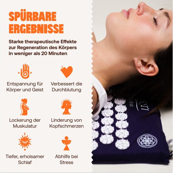 ShaktiMat [Das Original seit 2007] Akupressurmatte zur Entspannung für Rücken, Nacken, Füße, Ethische Handarbeit, GOTS-zertifizierte Bio-Baumwolle, Schwarz