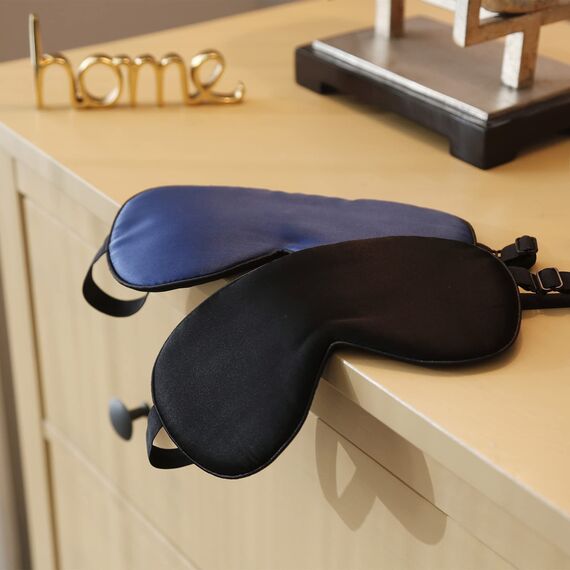 LaCourse 100% Maulbeerseide Schlafmaske mit 4Paaren Ohrstöpseln & Reisetasche. Beide Seiten Echte 19 Momme Seide, Verstellbare Augenmaske für Frauen, Grün-Blumig