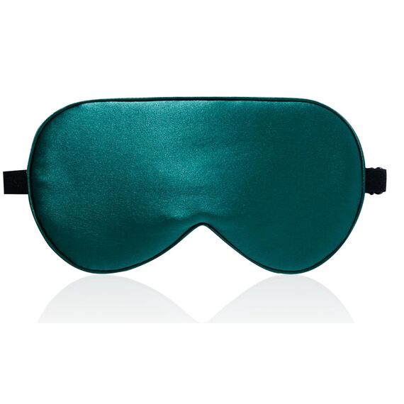 LaCourse 100% Schlafmaske Seide Bio zum Schlafen mit Reisetasche. Beide Seiten aus 19 Momme Seide, Verstellbare Augenmaske Schlafmaske für Frauen & Herren, Schwarzgrün