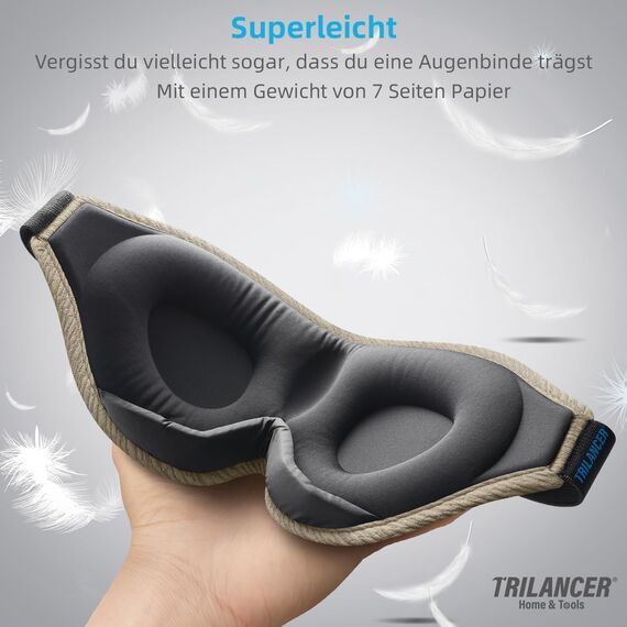 2026 Innovative Schlafmaske für Männer und Frauen, 99.99% Licht blockierend Ergonomische, einstellbare Augenmaske mit Ohrstöpseln Schlaf, Nickerchen, Meditation, Reisen, angenehme Nachtruhe (Braun)