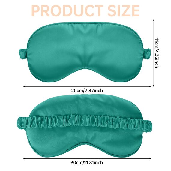 Molain 2 Stück Seidene Schlafmaske, Seide Augenmaske Weiche Augenbinde Schlafen Lichtblockierend Schlafmaske Herren Schlafmasken Seide für Pause, Reise oder Ruhige (Schwarz + Dunkelgrün)