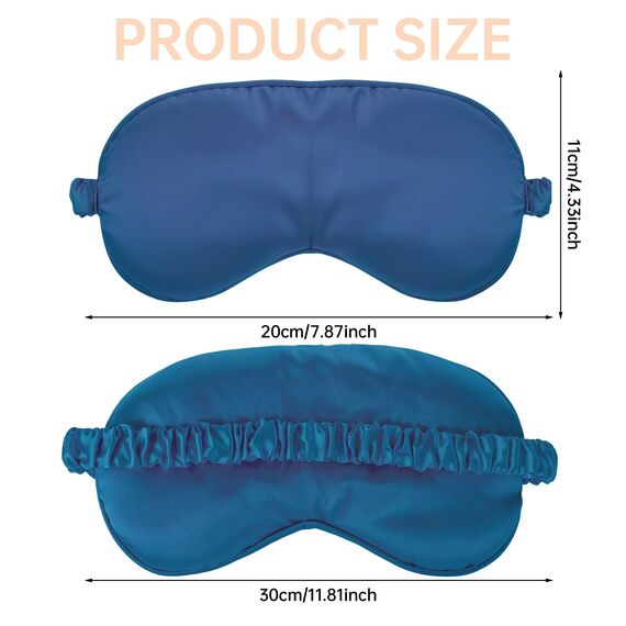 Molain 2 Stück Seidene Schlafmaske, Seide Augenmaske Weiche Augenbinde Schlafen Lichtblockierend Schlafmaske Herren Schlafmasken Seide für Pause, Reise oder Ruhige (Schwarz + Marineblau)