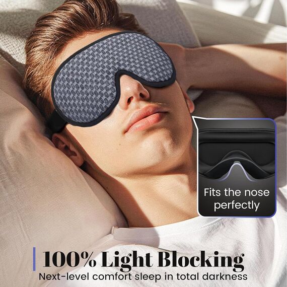 liuchanghe 3D Schlafmaske für Seitenschläfer, Augenmaske für Frauen & Herren, 100% Lichtblockierend & Atmungsaktiv, geeignet für Reise-Yoga