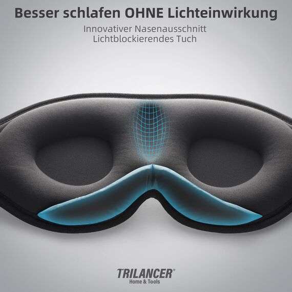 2026 Innovative Schlafmaske für Herren und Frauen, 99.99% Licht blockierend Ergonomische, einstellbare Augenmaske mit Ohrstöpseln Schlaf, Nickerchen, Meditation, Reisen, angenehme Nachtruhe(Schwarz)