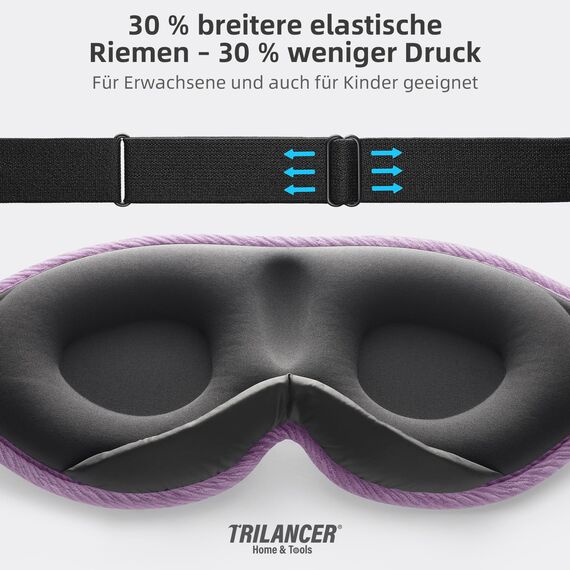 2026 Innovative Schlafmaske für Männer und Frauen, 99.99% Licht blockierend Ergonomische, einstellbare Augenmaske mit Ohrstöpseln Schlaf, Nickerchen, Meditation, Reisen, angenehme Nachtruhe (Violett)