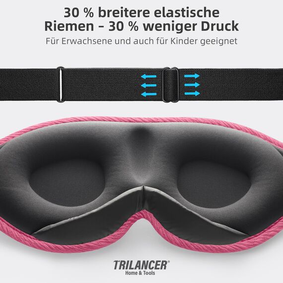 2026 Innovative Schlafmaske für Herren und Frauen,99.99% Licht blockierend Ergonomische, einstellbare Augenmaske mit Ohrstöpseln Schlaf, Nickerchen, Meditation, Reisen, angenehme Nachtruhe(Himbeerrot)