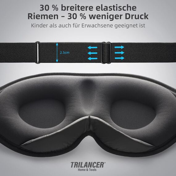 2026 Innovative Schlafmaske für Herren und Frauen, 99.99% Licht blockierend Ergonomische, einstellbare Augenmaske mit Ohrstöpseln Schlaf, Nickerchen, Meditation, Reisen, angenehme Nachtruhe(Schwarz)