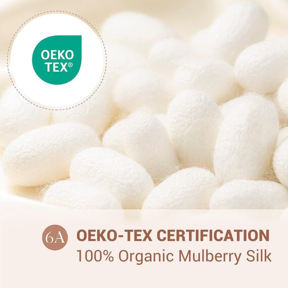 LaCourse 100% Schlafmaske Seide Bio zum Schlafen mit Reisetasche. Beide Seiten aus 19 Momme Seide, Verstellbare Augenmaske Schlafmaske für Frauen & Herren, Blauer Dunst