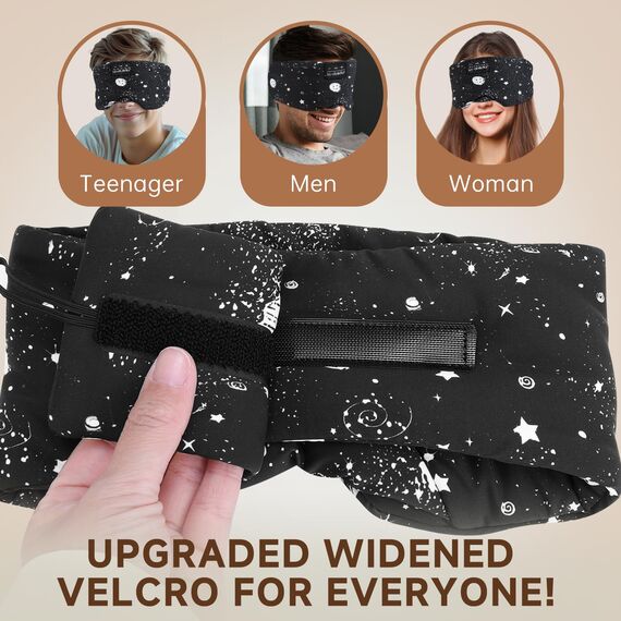 LC-dolida Schlafmaske mit Kopfhörer Schlafkopfhörer Seitenschläfer für Frauen Herren,Augenmaske Baumwolle Waschbar Schlafbrille mit Mikrofon für Reisen/Nickerchen/Yoga/Meditation/Schlafen