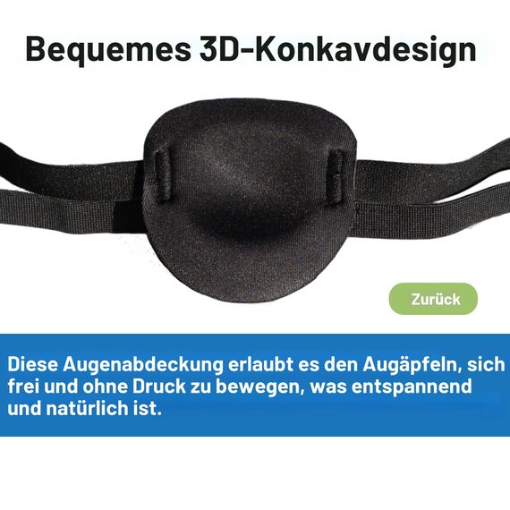 RIKEYO 3D-Augenklappen für Erwachsene und Kinder, verstellbare medizinische Augenklappe für rechts oder links, eine Abdeckung für Amblyopie Lazy, Piratenkostüm (dunkelgrau, hellgrau), 2 Stück