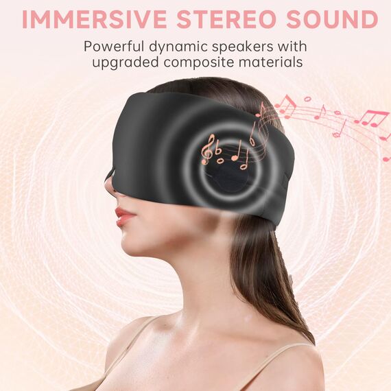 LC-dolida Schlafmaske mit Kopfhörer Schlafkopfhörer Seitenschläfer für Frauen Herren,Augenmaske Baumwolle Waschbar Schlafbrille mit Mikrofon für Reisen/Nickerchen/Yoga/Meditation/Schlafen