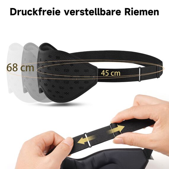 Umisleep 100 % lichtdichte atmungsaktive Schlafmaske für Herren & Frauen – 2025 Edition, 3D Schlafbrille, ultraleicht & bequem, mit Aufbewahrungstasche, für Reisen, Flugzeug, Nachtschicht, Schwarz