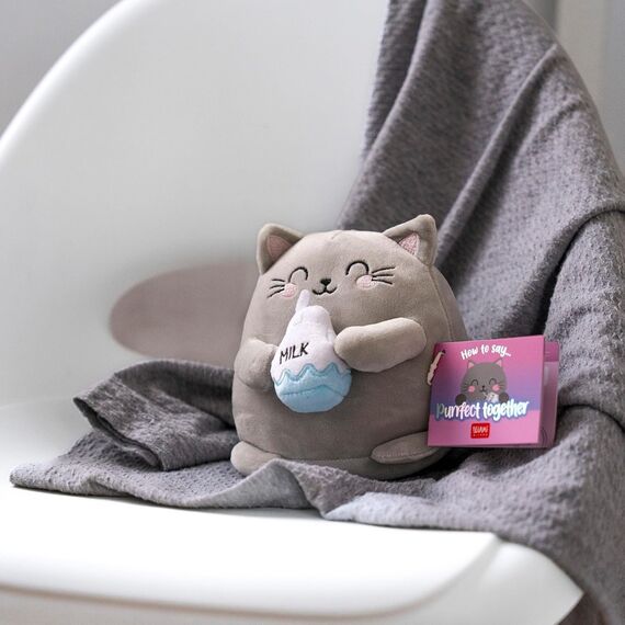 LEGAMI - Kitty Set Reisekissen mit Nachtmaske + Super Soft Plush Plüsch, Mini Größe, mit personalisierbarer ID Karte