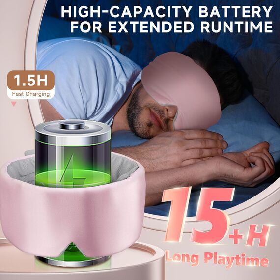 LC-dolida Schlafmaske mit Kopfhörer Schlafkopfhörer Seitenschläfer für Frauen Herren,Augenmaske Baumwolle Waschbar Schlafbrille mit Mikrofon für Reisen/Nickerchen/Yoga/Meditation/Schlafen