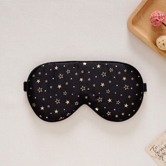 townssilk 100% Seiden-Schlafmaske mit verstellbaren Bändern, bequeme und super weiche Augenmaske ultimative Schlafhilfe, Augenbinde goldener Stern