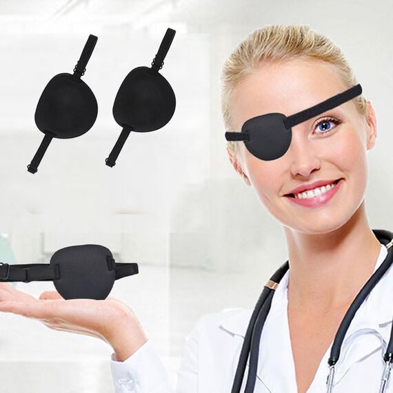 2 Stück Augenklappen Augenklappe für Erwachsene und Kinder bequeme Augenklappen Verstellbare Augenklappe für Linke Oder Rechte Augen Amblyopie Erholungsphase Nach