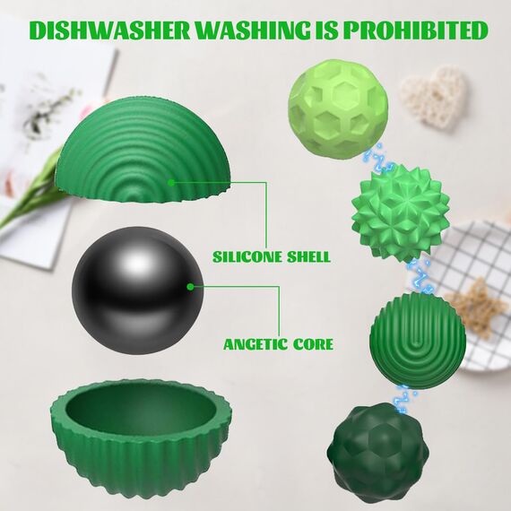 8 Stück Magnetische Fidget Toys, Magnetkugeln Stressball Silikon Sensorik Spielzeug, Magnetische Anziehungskraft Stress Bälle mit Silikonhülle, Sensory Toy, Anti-Stress Fidget Toys für Stress, Angst