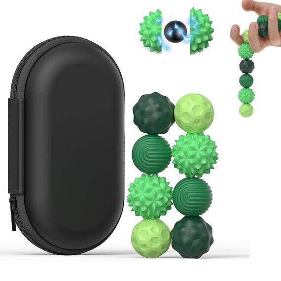 8 Stück Magnetische Fidget Toys, Magnetkugeln Stressball Silikon Sensorik Spielzeug, Magnetische Anziehungskraft Stress Bälle mit Silikonhülle, Sensory Toy, Anti-Stress Fidget Toys für Stress, Angst