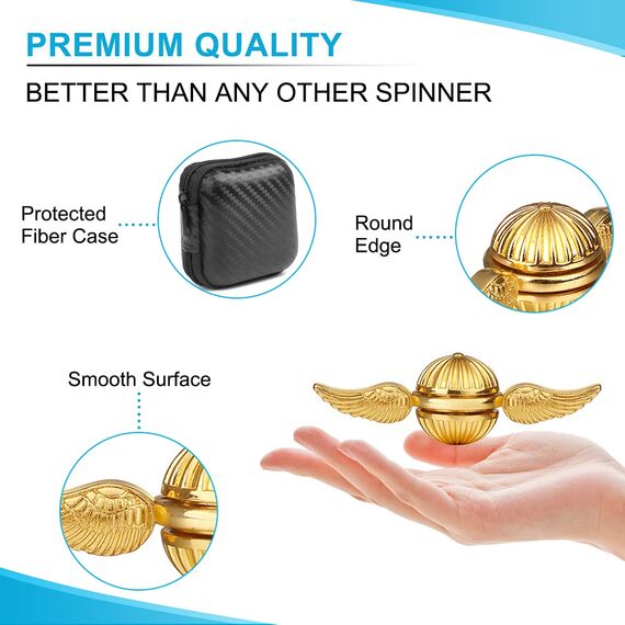 Anzmtosn Golden Ball Fidget Handspinner für Kinder und Erwachsene – Cooles magisches Zauberwelt-Orb-Ball-Fingerspielzeug Fidgets – Bestes Geschenk zur sensorischen Reduzierung von Angstzuständen und S