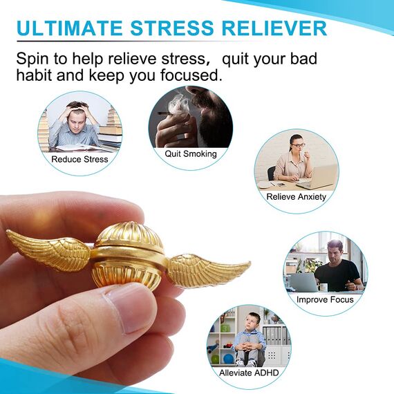 Anzmtosn Golden Ball Fidget Handspinner für Kinder und Erwachsene – Cooles magisches Zauberwelt-Orb-Ball-Fingerspielzeug Fidgets – Bestes Geschenk zur sensorischen Reduzierung von Angstzuständen und S