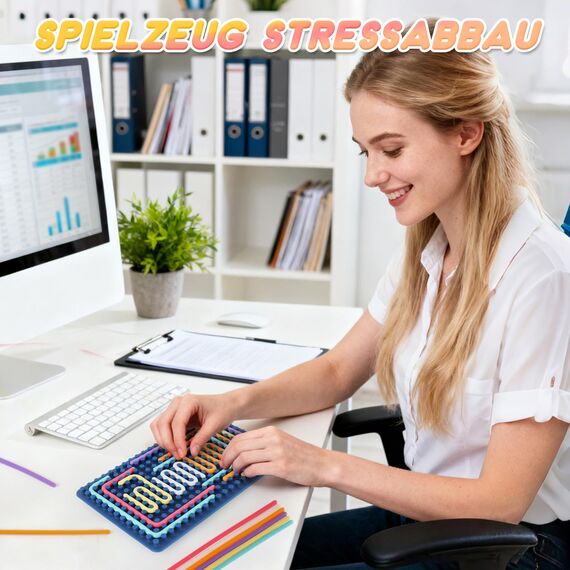 ddLUCK Sensorik Spielzeug Activity Board, Silikon Sensory Toys Fidget Spiel Zur Autismus, Stress, ADHD, Anxiety Spiele Play Toy Für Kinder ab 3 Jahr & Erwachsene, mit Reisetasche & 20 Schnüren
