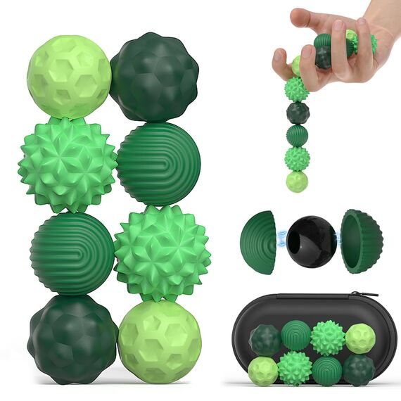 8 Stück Magnetische Fidget Toys, Magnetkugeln Anti Stress Bälle Silikon Sensorik Spielzeug, Magnet Stressball mit Silikonhülle, Anti-Stress Fidget Toy für Angst Stressabbau, Haptische Dekompression
