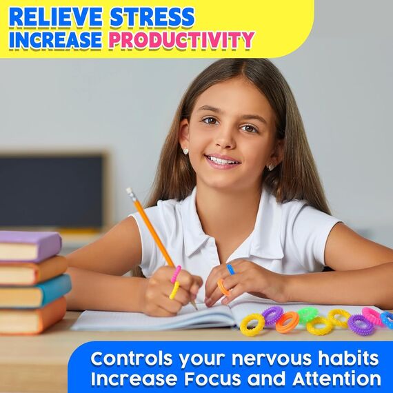 JoyJoyful Fidget Ring Toys für Kinder Erwachsene, 12 Stück Sensorik Autismus für Spielzeug, Anti Stress Autismus Spielzeug, Fidget Squishy Toy Anxiety ADHD Toys, Beruhigend Bei Stress Angst