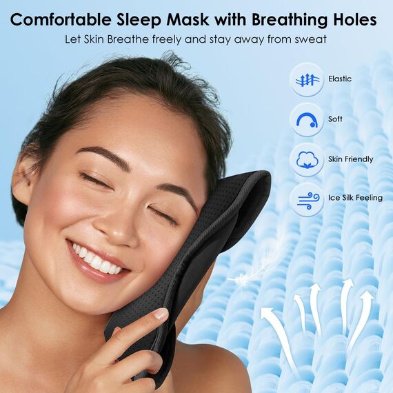 MUSICOZY Schlafmaske mit kopfhörer | 100% Schatten Schlafkopfhörer Bluetooth Augenmaske für Reisen,erholsamen| Bluetooth 5.4 Schlaf Kopfhörer – Geschenk für Männer & Frauen