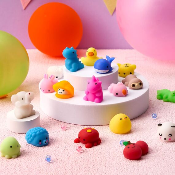 JOYIN Mochi Squishy Toys Set, Random 25 Pack Mini Mochi Squishy Mitgebsel Kindergeburtstag für Kinder, Kawaii Squishies Stress Relief Spielzeug, Kleine geschenke für Kinder, Party Geschenke Dekoration