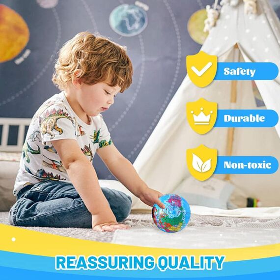 20 Stück Antistressball Weltkugel,5.5CM Stressball Globus Klein,Anti Stress Bälle,Anti Stress Spielzeug Bälle,Mini Globus Kinder Stressball für Kinder Erwachsene