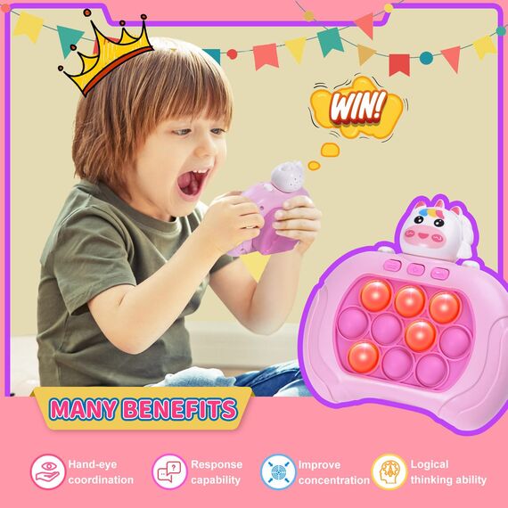 Quick Push Pop Game Fidget Toys Pro für Kinder & Erwachsene, Handheld-Spiel, schnelle Puzzle-Spielmaschine, Push-Bubble-Stress-Spielzeug, Geschenk für Jungen, Mädchen, Teenager