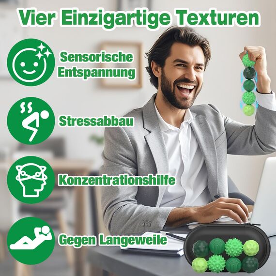 8 Stück Magnetische Fidget Toys, Magnetkugeln Anti Stress Bälle Silikon Sensorik Spielzeug, Magnet Stressball mit Silikonhülle, Anti-Stress Fidget Toy für Angst Stressabbau, Haptische Dekompression