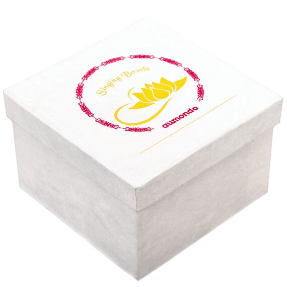 Große Original Tibetische Klangschale - 13cm. Klangschalen Set mit eBook, Klöppel, Klangschalenkissen und Geschenk-Box. Singing Bowl aus Tibet