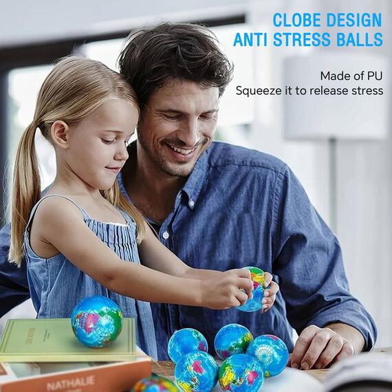 20 Stück Antistressball Weltkugel,5.5CM Stressball Globus Klein,Anti Stress Bälle,Anti Stress Spielzeug Bälle,Mini Globus Kinder Stressball für Kinder Erwachsene