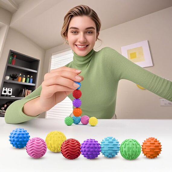 8 Stück Magnetische Fidget Toys Stressball - Anti-Stress Spielzeug, Magnetische Anziehungskraft Stress Bälle, Stressball für Kinder & Erwachsene, Magnetkugeln Stressball Silikon Sensorik Spielzeug