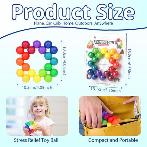 Ainiv 3D Puzzleball Sensorisches Spielzeug - Variety Stressabbauball, Massagebälle Handtrainer, Zum Abbau von Stress, Angstzuständen, Autismus - Lustiges Pädagogisches Spielzeug (Klein)