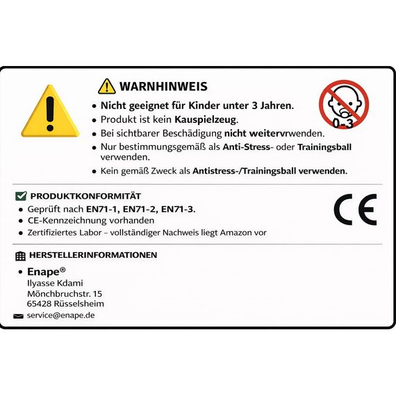 ENAPE Stressball Kinder 3er-Set – Antistressball für ADHS & Konzentration | Mind Training Balls für Jugendliche – Anti Stress Spielzeug & Geschenkidee