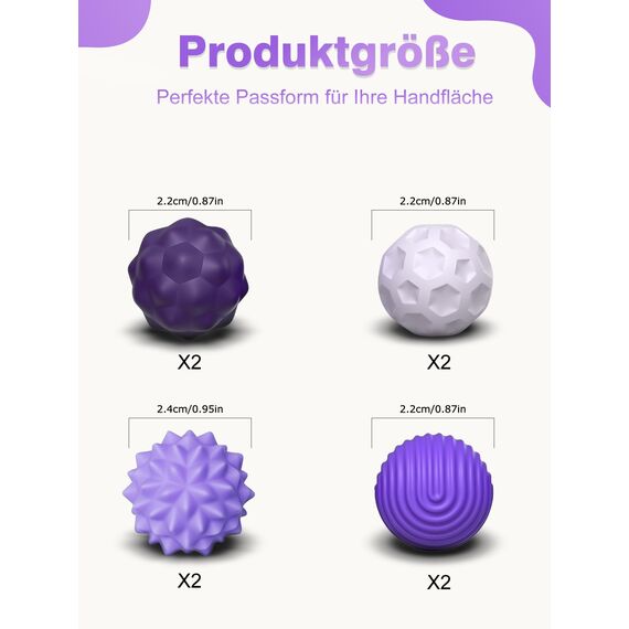 Willingood Silikon Magnetkugeln Fidget Toys, 8 Stück Magnetische Kugeln Sensorik Spielzeug, Tragbares Anti-Stress Spiel Ball, Stimming Sensory Toy für Kinder und Erwachsen (Lila)