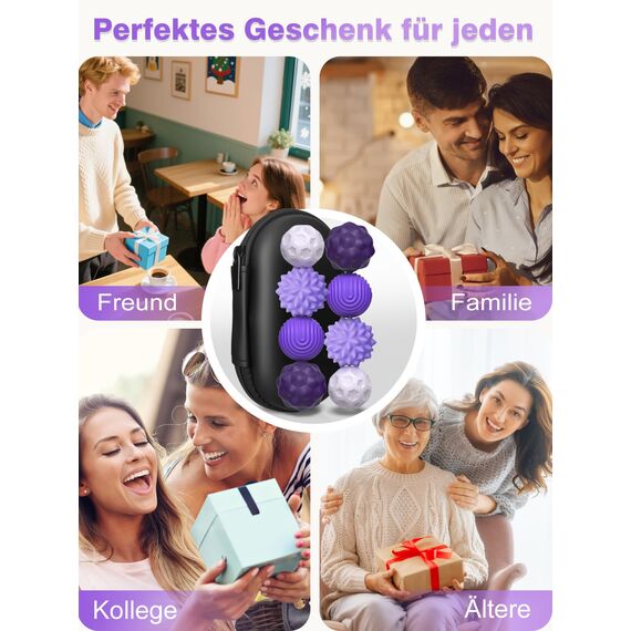 Willingood Silikon Magnetkugeln Fidget Toys, 8 Stück Magnetische Kugeln Sensorik Spielzeug, Tragbares Anti-Stress Spiel Ball, Stimming Sensory Toy für Kinder und Erwachsen (Lila)