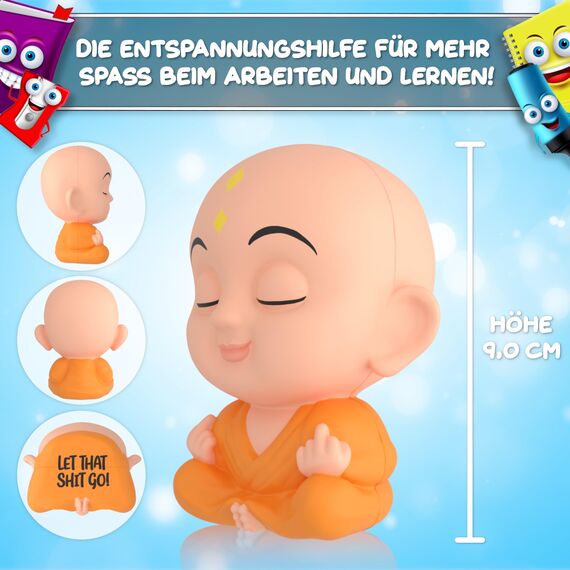 MACH MAL PAUSE® Anti Stress Buddha - der lustige Stress-Buddha ist das Geschenk für Kollegen Studenten Mitarbeiter - Gadget Büro Spielzeug - Stressball - Antistress Ball Squishy Anti Stress Würfel