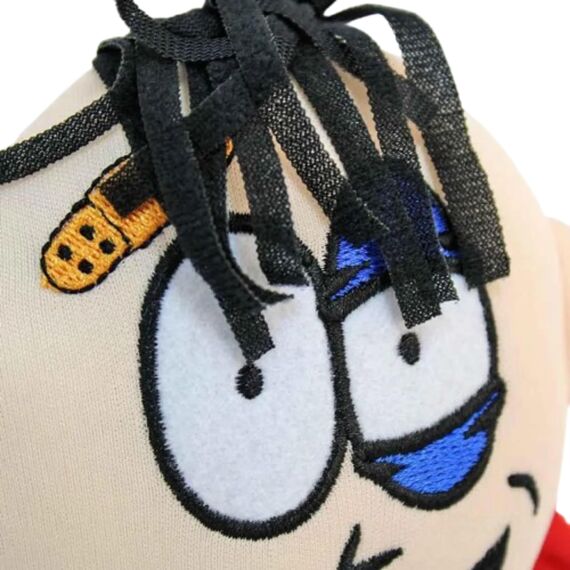 Kögler 75561 - Stoffpuppe Stress - Max mit Aufdruck, Figur mit Saugnäpfen an der Unterseite, ideal zum Abbau von Stress, Wut und Aggressionen, Blauen