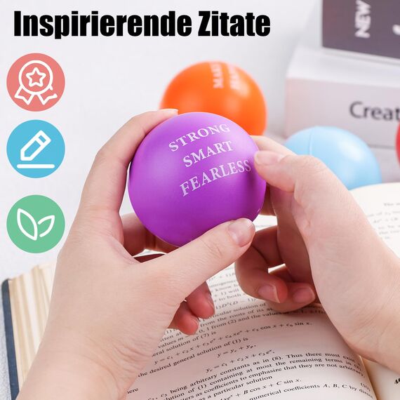 Koogel 6 Stück Stressball Erwachsene,Motivierende Anti Stress bälle Lustige Quetschball Squeeze Bälle Spielzeugball zur Linderung von Angst und Wut als Geschenk Mitgebsel Kindergeburtstag