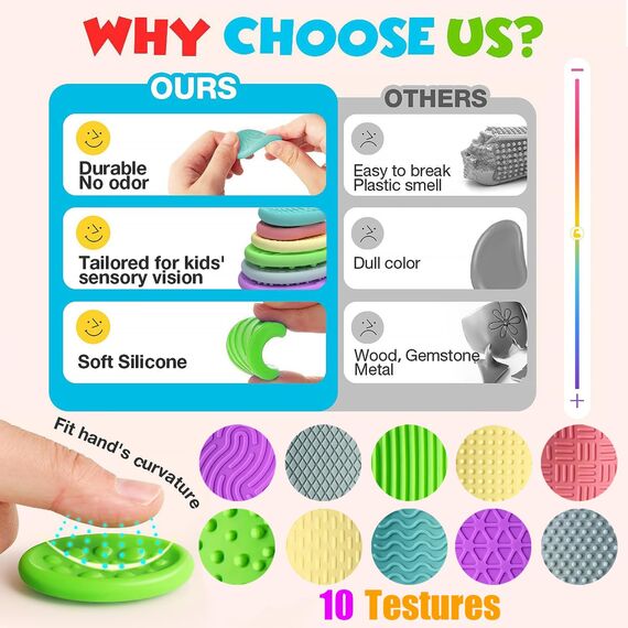 6 Stück Fidget Toys Sensory Stones, Anti Stress Spielzeug Sensorische Stone, Sensorik Spielzeug für Stressabbau , ADHS Sensory Fidget Toys für Kinder Erwachsene
