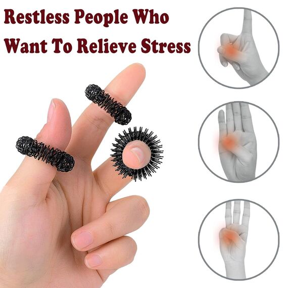 Steemjoey 4 Stück Fidget Toys Set, Anti-Stress Würfel Spielzeug, Infinity Cube, Key Flippy Chain, Finger Massageringe, Anti Stress Spielzeug Geburtstagsgeschenke für Erwachsene Kinder (Schwarz)